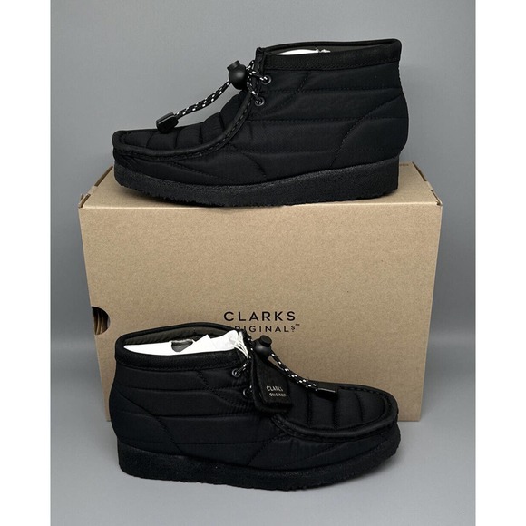 Clarks Originals Wallabee Boot Black Quilted Women's‎ Size 8M NIB! - Picture 1 of 7